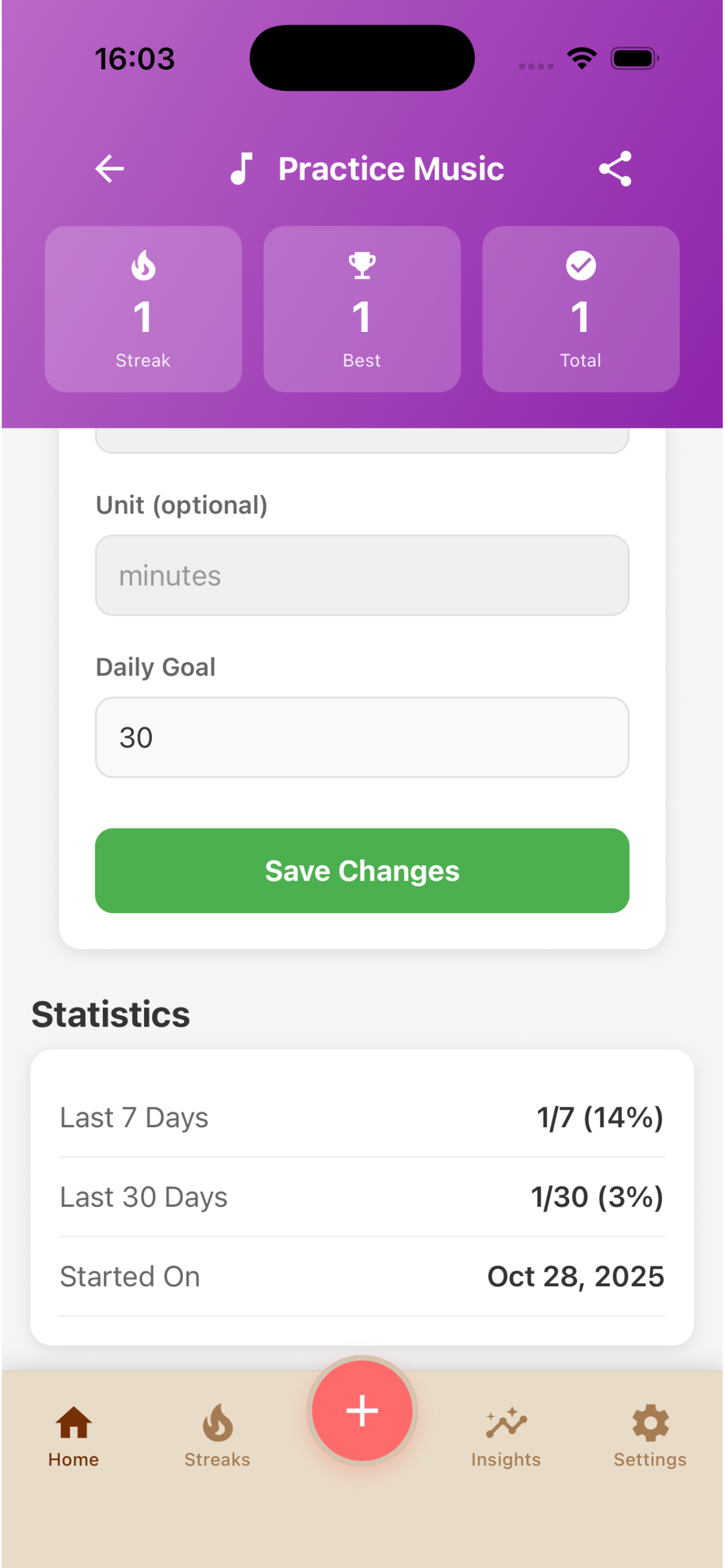 Habit Statistics - Track completion rates